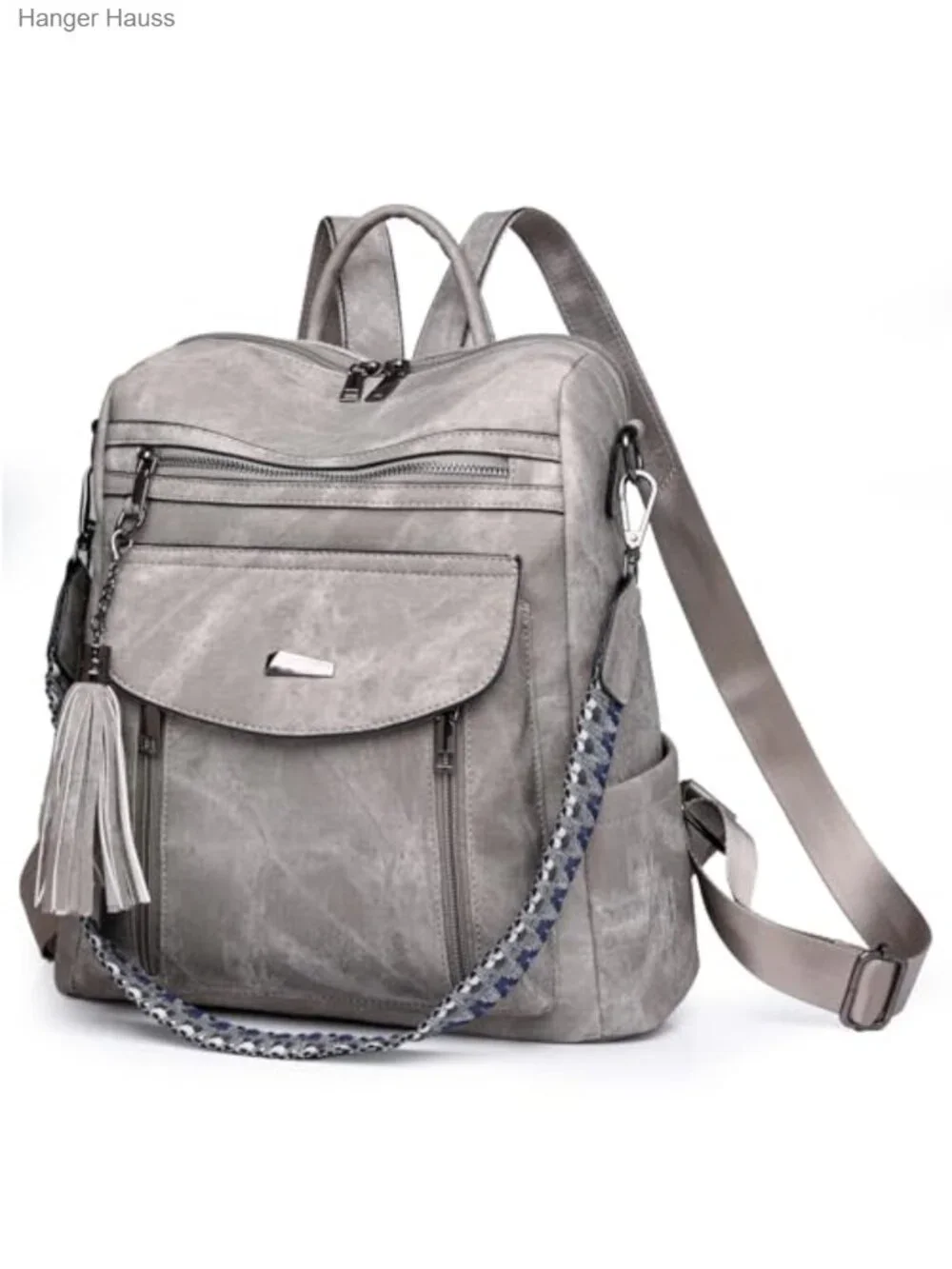 PU Leather Small Backpack for Women, 3-in-1 Convertible Daypack